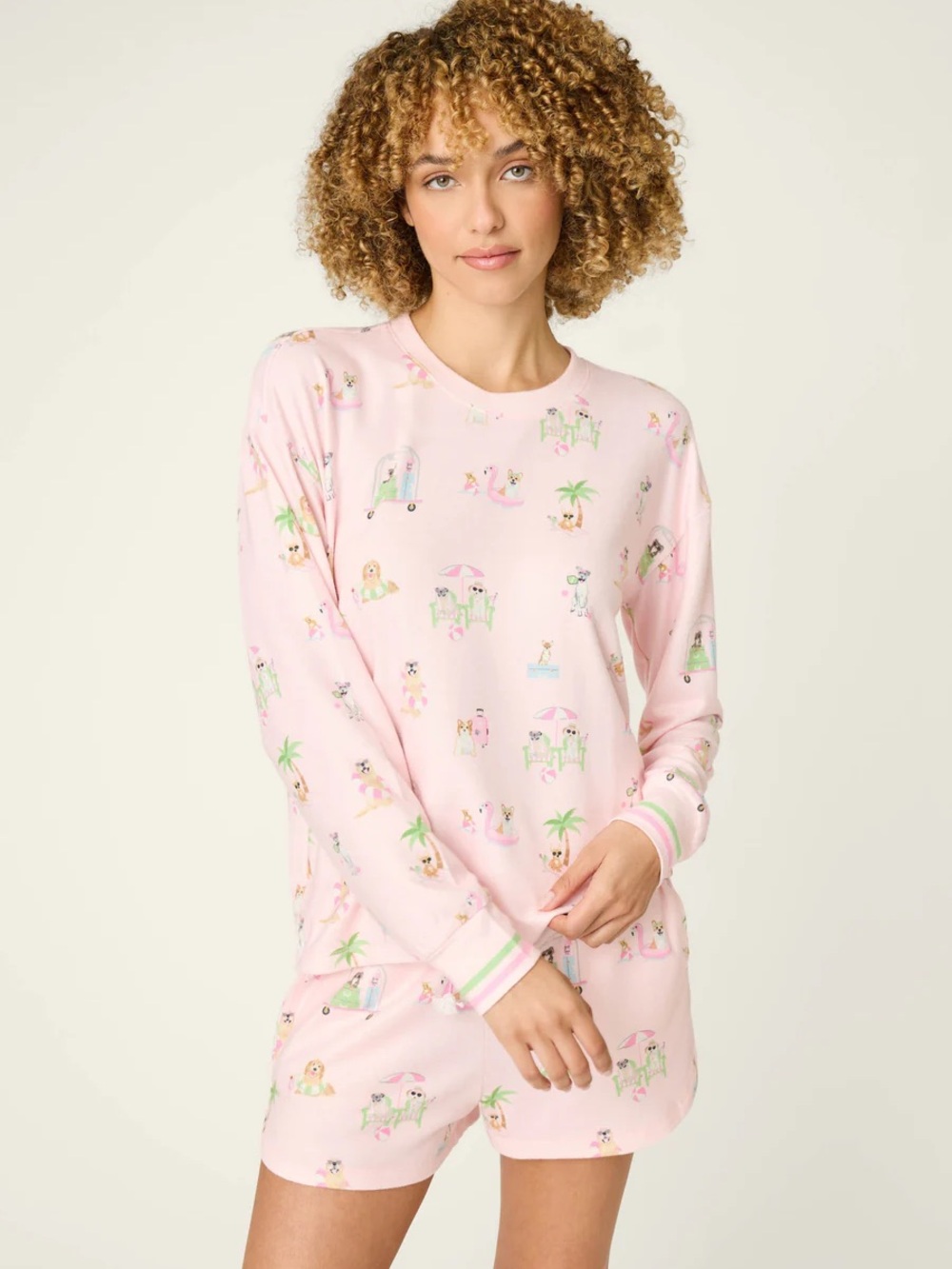 PJ Salvage Pupcation Palms Sunnies & Sunshine Long Sleeve Top